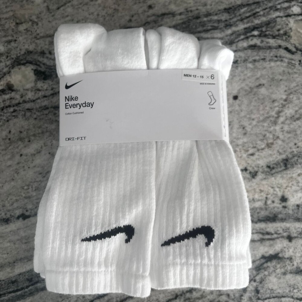 Nike everyday cotton cushioned dry fit socks mens 12-15 (6 pairs)